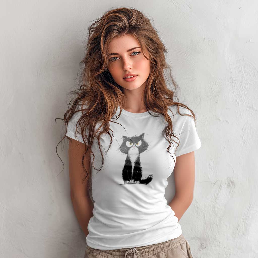 cartoon_black_and_white_cat_f blank